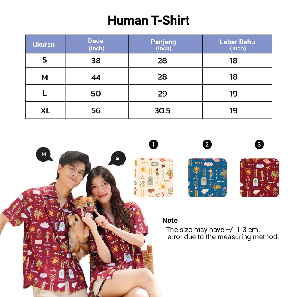 Clawset - Human Shirt (Baju Unisex) - Aloha Summer - Harbour Blue