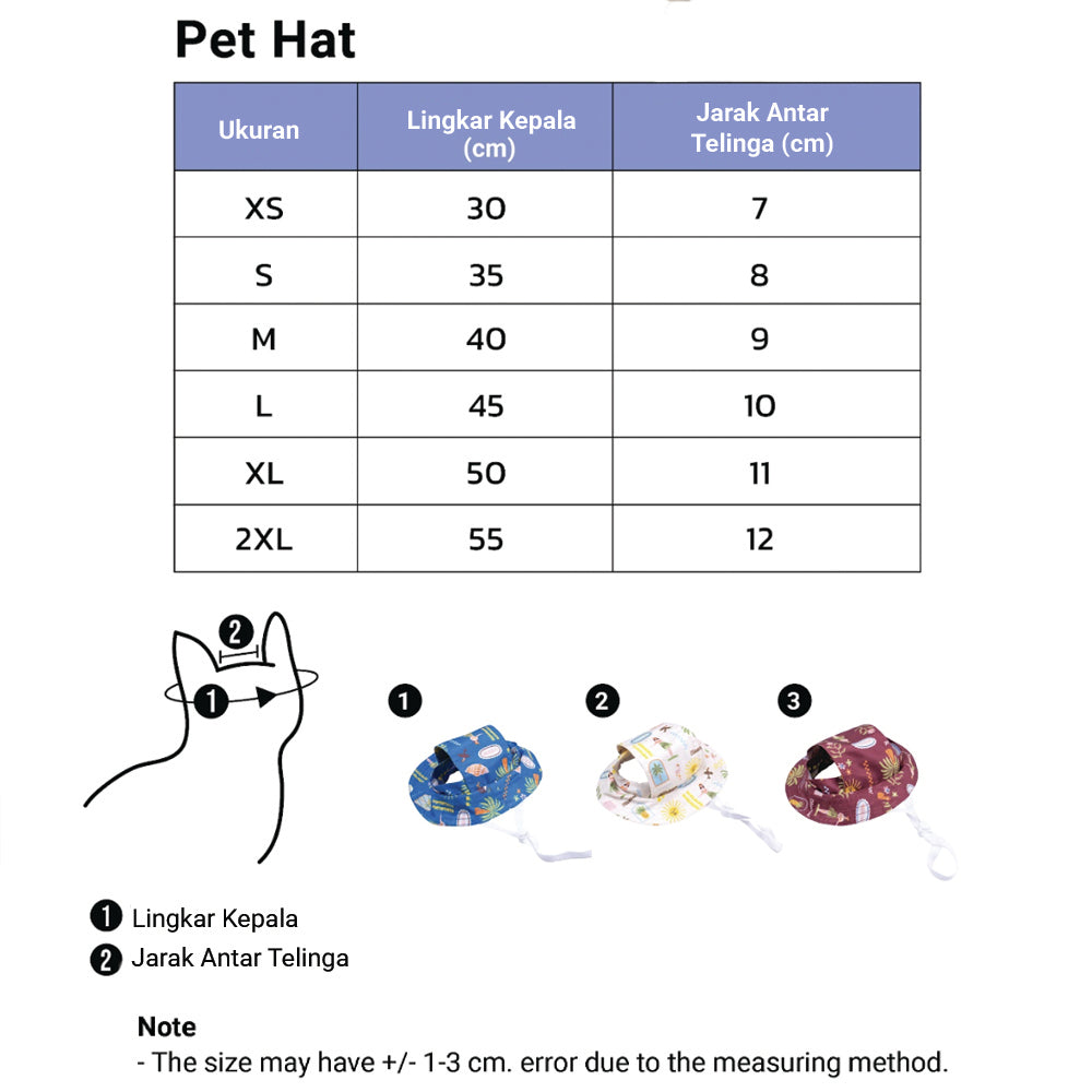 Clawset - Pet Bucket Hat (Topi Anjing & Kucing) - Aloha Summer - Sand Cream