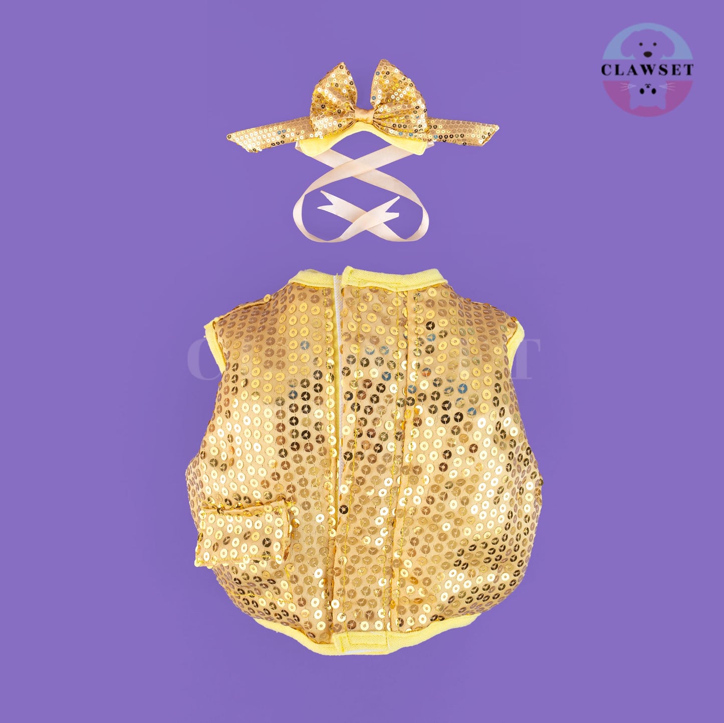 Clawset - Pet Costume - After Party - Disco Ball Gold