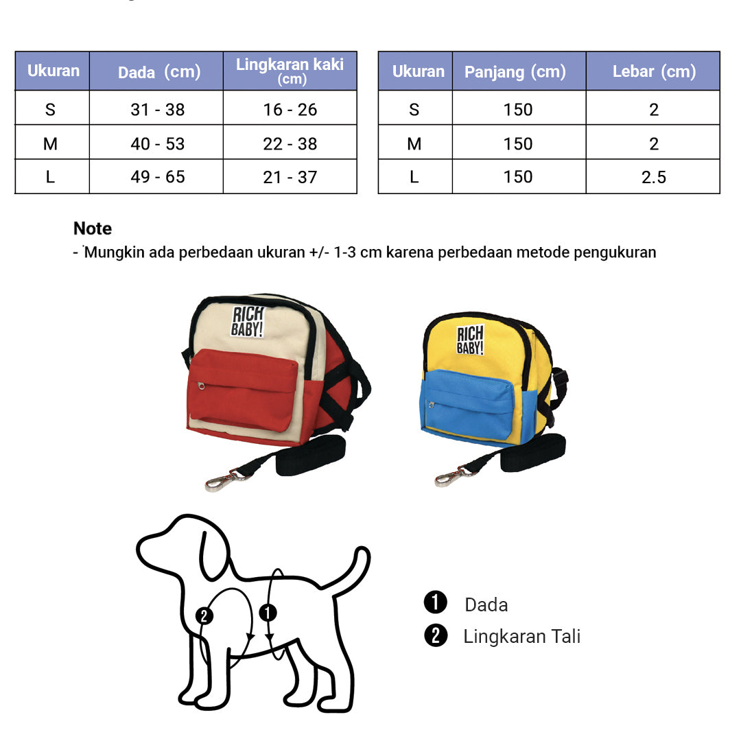 Clawset - Richy Bag - Bag with Leash Set (Tas Anjing & Kucing) - Yellow