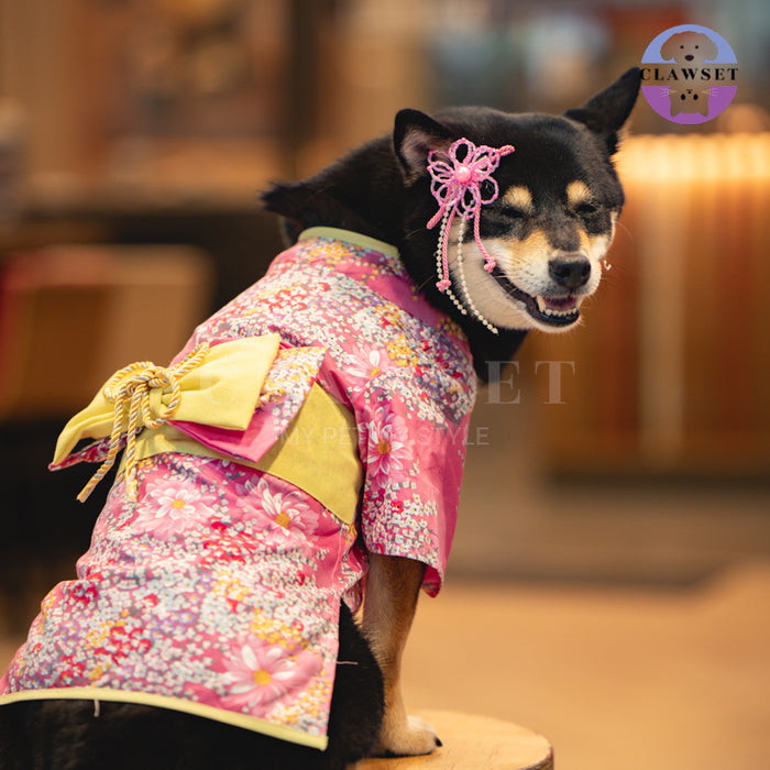 Kimono Anjing & Kucing Inusama β Sakura Pink