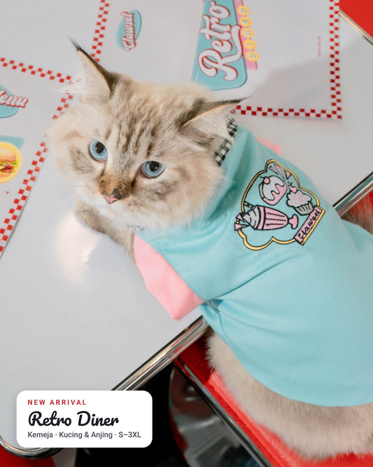 Kemeja Retro Diner 50s Anjing & Kucing
