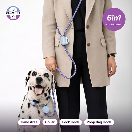 Tali Tuntun Anjing Multifungsi All In One – Handsfree + Kalung