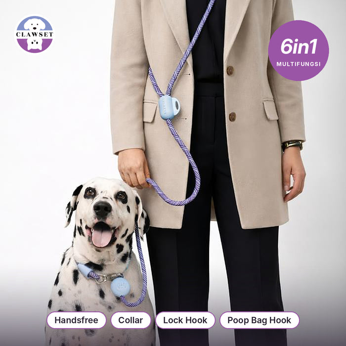 Tali Tuntun Anjing Multifungsi All In One – Handsfree + Kalung
