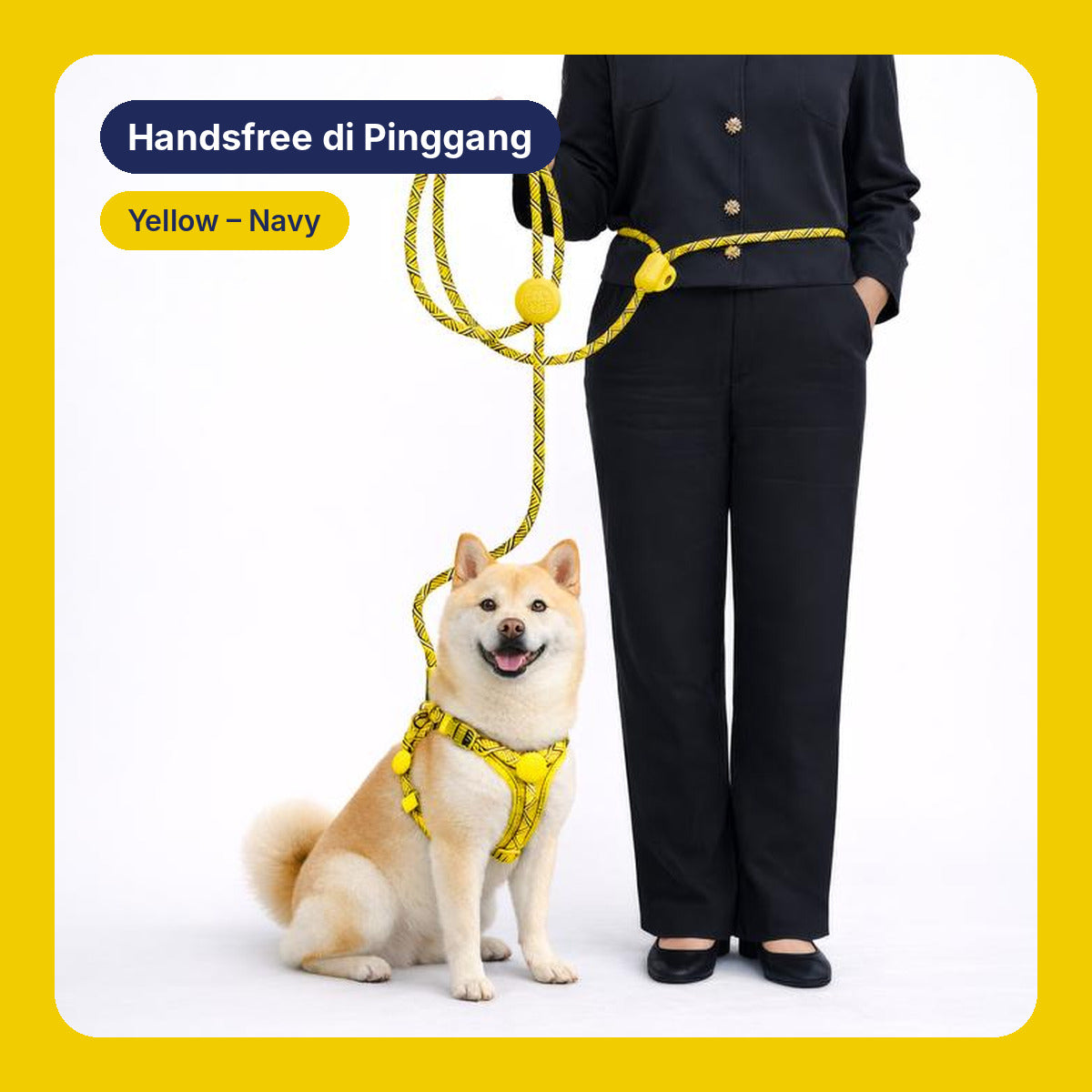 Tali Tuntun Anjing Multifungsi All In One – Handsfree + Kalung