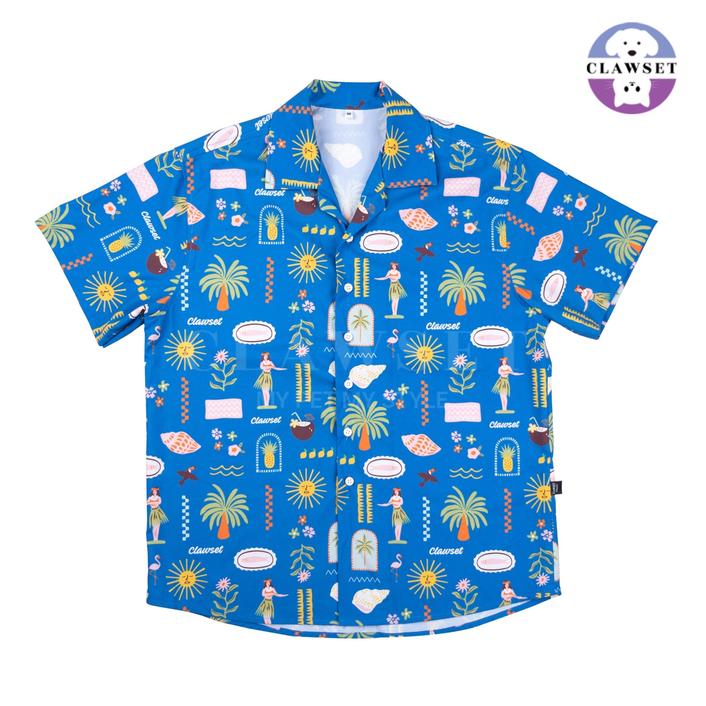 Clawset - Human Shirt (Baju Unisex) - Aloha Summer - Harbour Blue