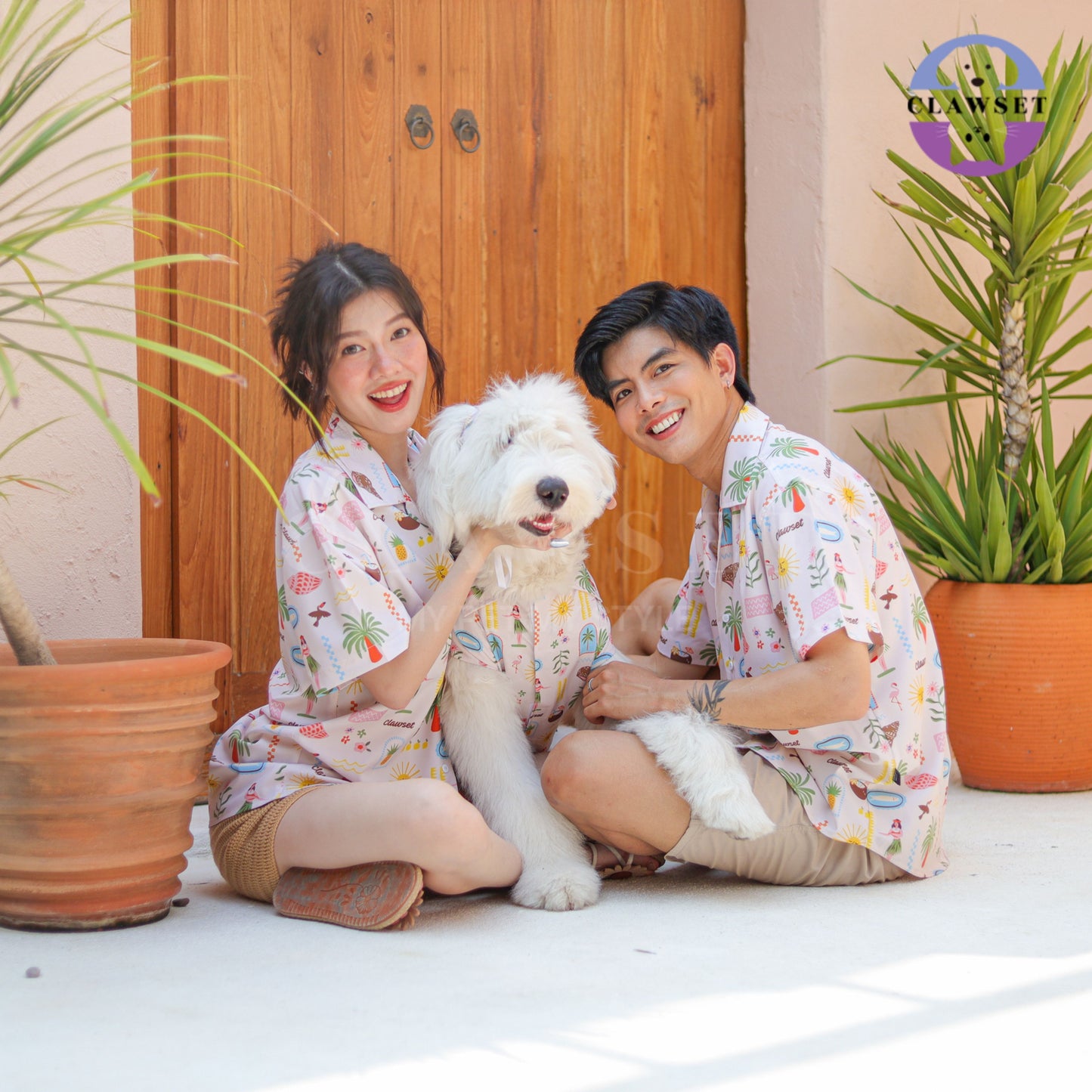 Clawset - Human Shirt (Baju Unisex) - Aloha Summer - Sand Cream