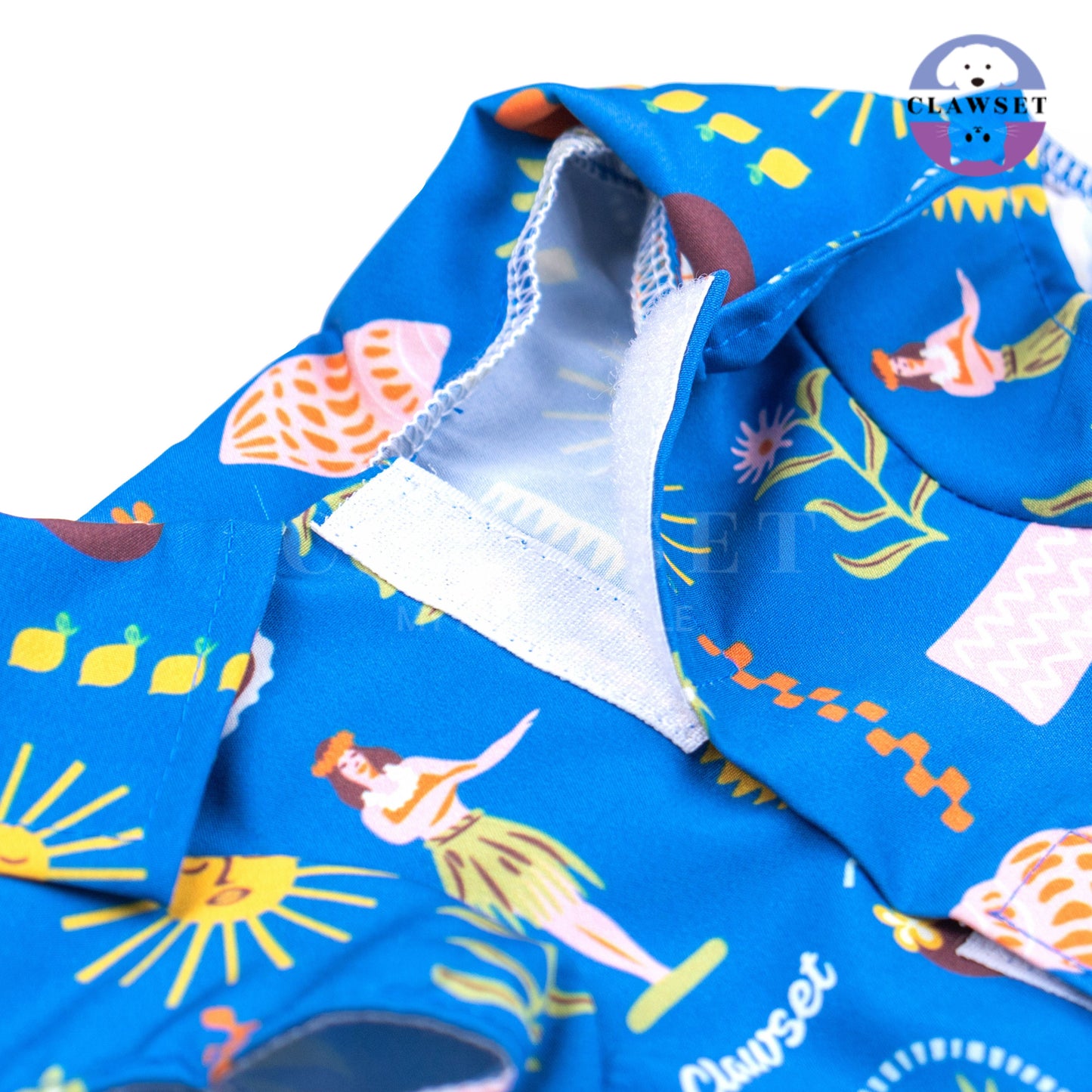 Clawset - Pet Shirt (Baju Anjing & Kucing) - Aloha Summer - Harbour Blue