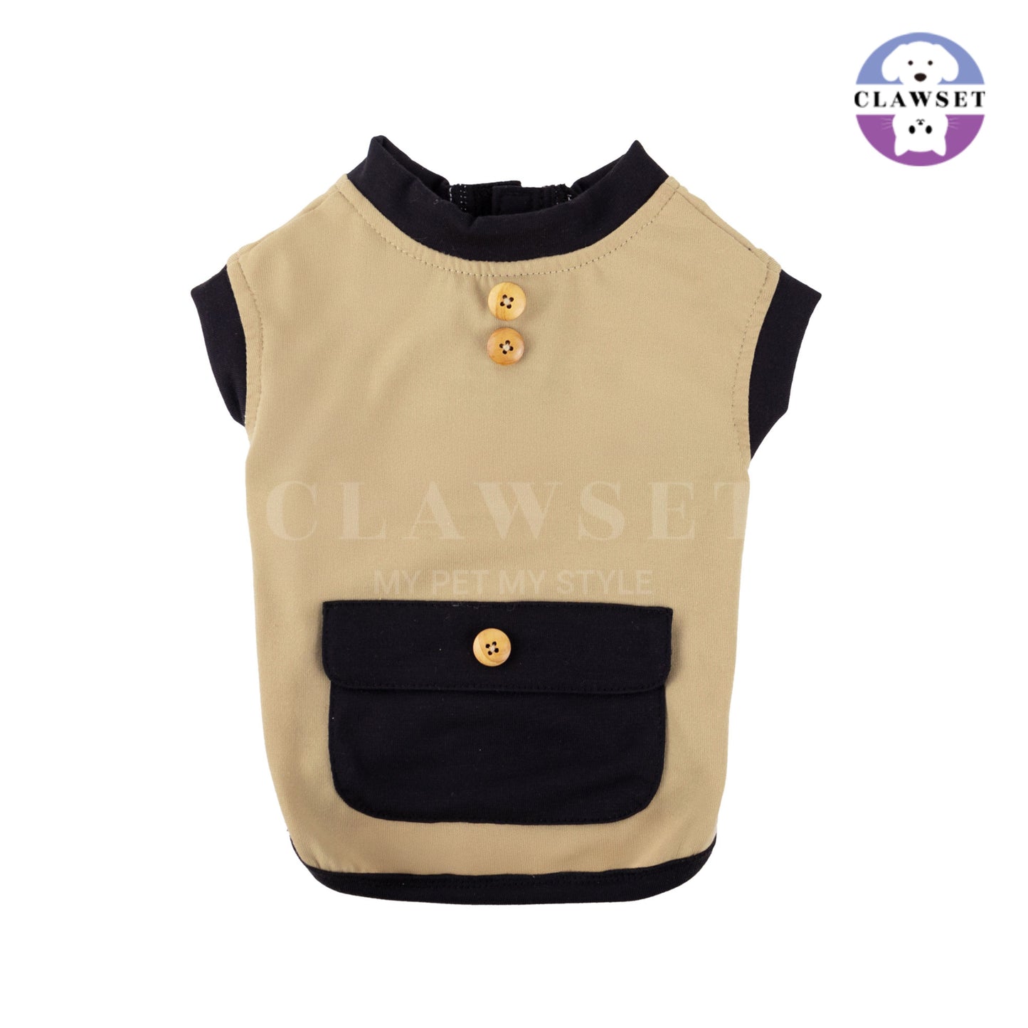 Clawset - Tank Top (Baju Anjing & Kucing) - Eco Tail - Beige