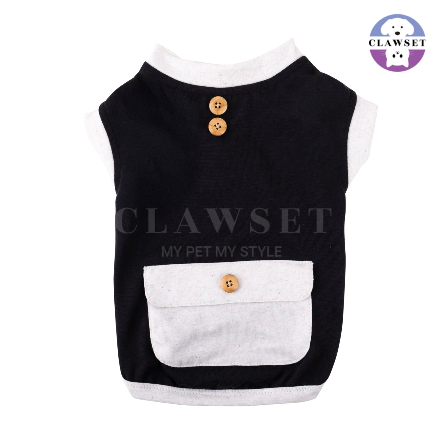 Clawset - Tank Top (Baju Anjing & Kucing) - Eco Tail - Black