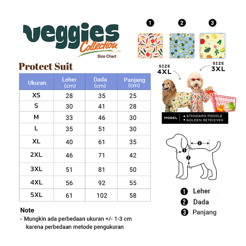 Clawset - Pet Fashion - Pajamas (Baju Piyama Anjing & Kucing) - Veggies Collection – Spicy Chili (Merah Muda)