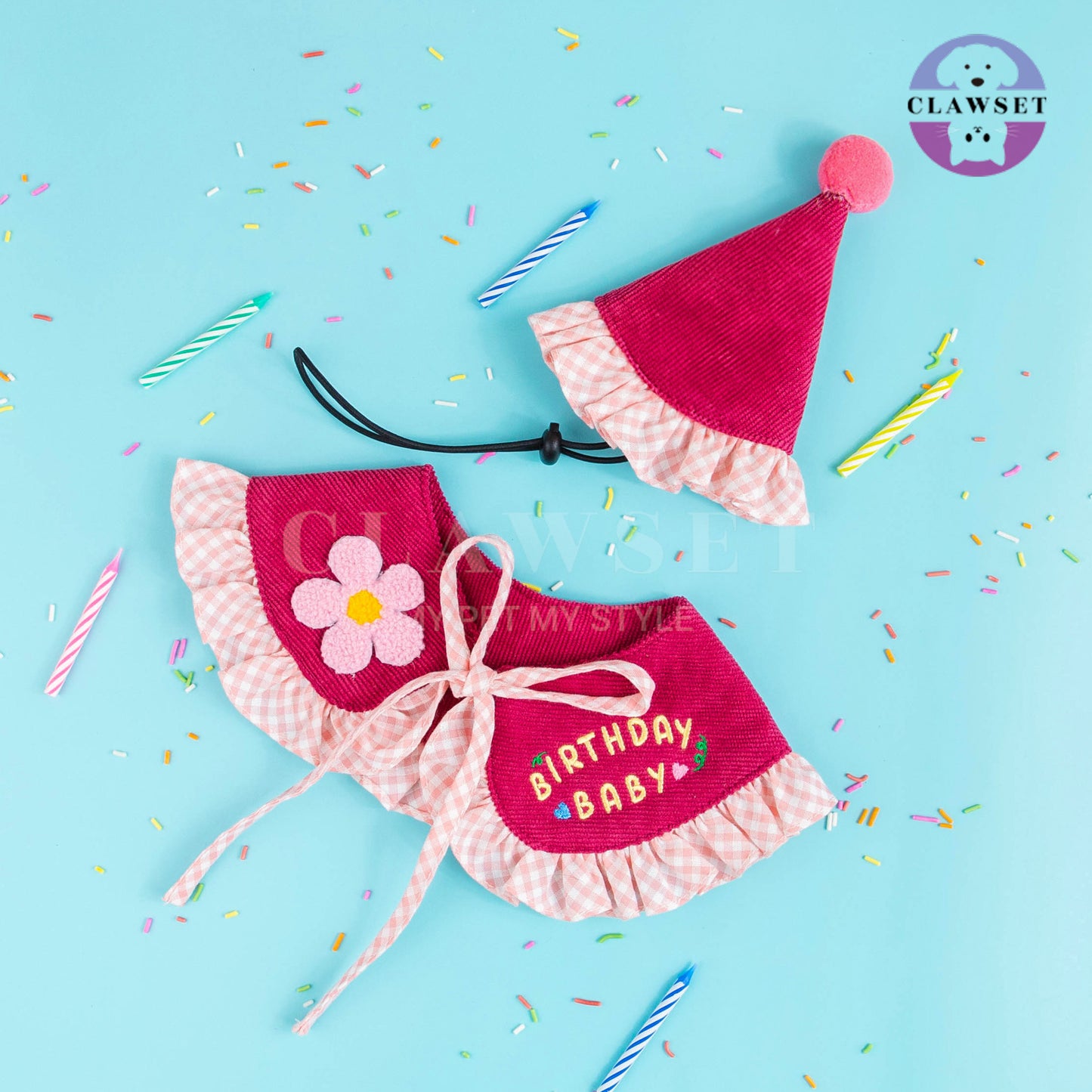 Clawset - Pet Accessories - Birthday Collar - Pink