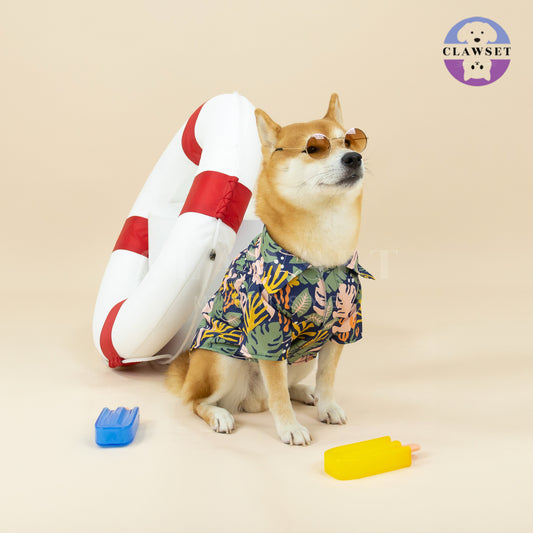 Clawset - Pet Fashion - Hawaii Happy Paradise - Navy Blue