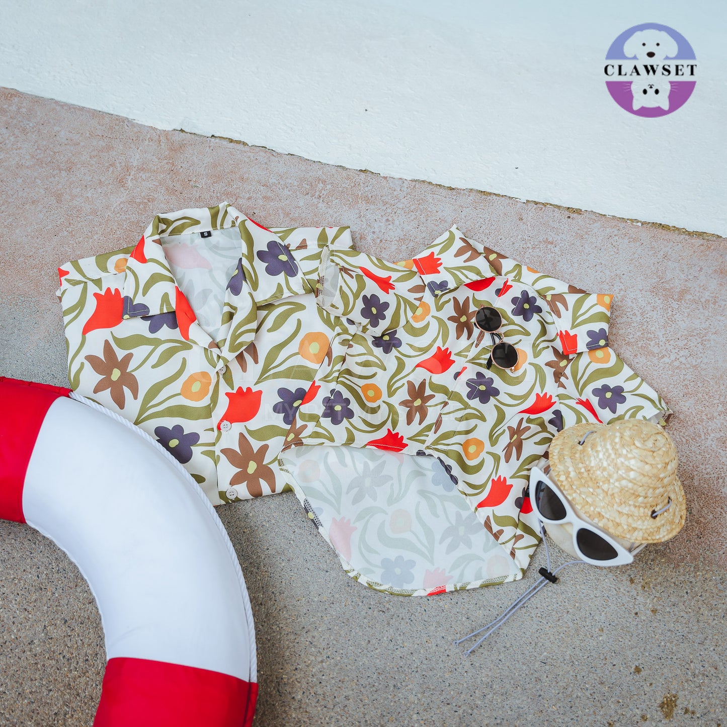 Clawset - Shirt Collection Unisex (Baju Unisex)  - Hawaii Happy Paradise - Cream