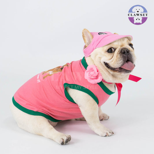 Clawset - Pet Fashion - Bulldog Tank-Top - Happy Wrinkles - Sexy and I know it! Pink