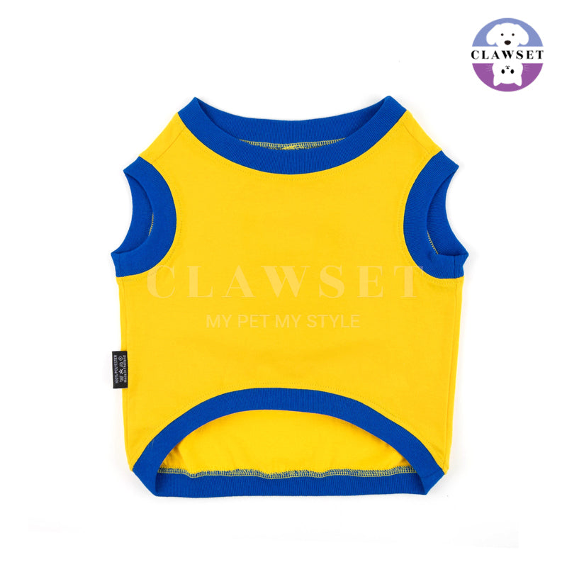 Clawset - Pet Fashion - Bulldog Tank Top - Happy Wrinkles - There is always Botox! Yellow (Kuning)