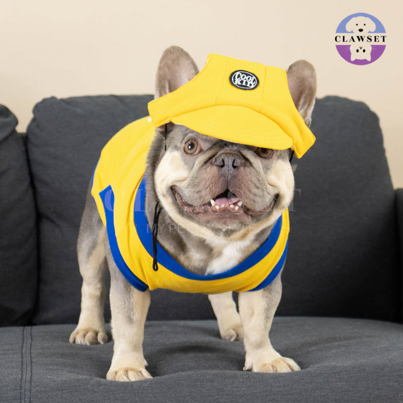 Clawset - Pet Fashion - Bulldog Tank Top - Happy Wrinkles - There is always Botox! Yellow (Kuning)