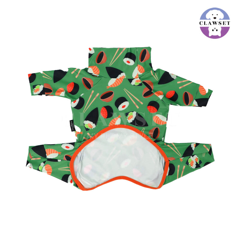 Clawset - Pet Fashion - Foodie Collection - Protection Suit - Sushi Green (Hijau)