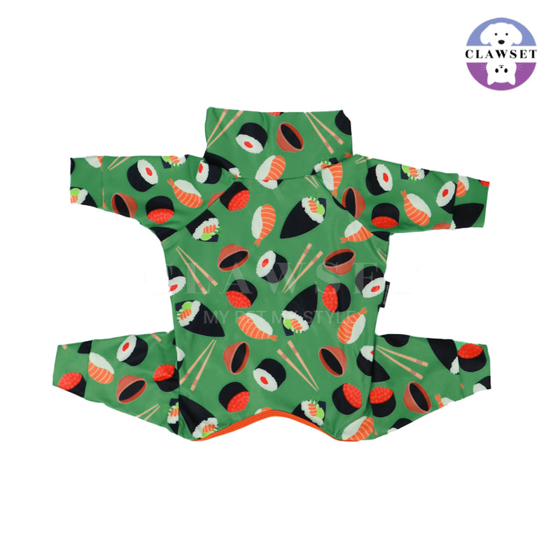 Clawset - Pet Fashion - Foodie Collection - Protection Suit - Sushi Green (Hijau)