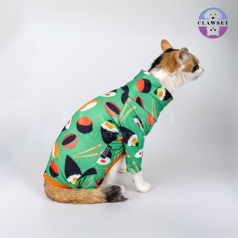 Clawset - Pet Fashion - Foodie Collection - Protection Suit - Sushi Green (Hijau)