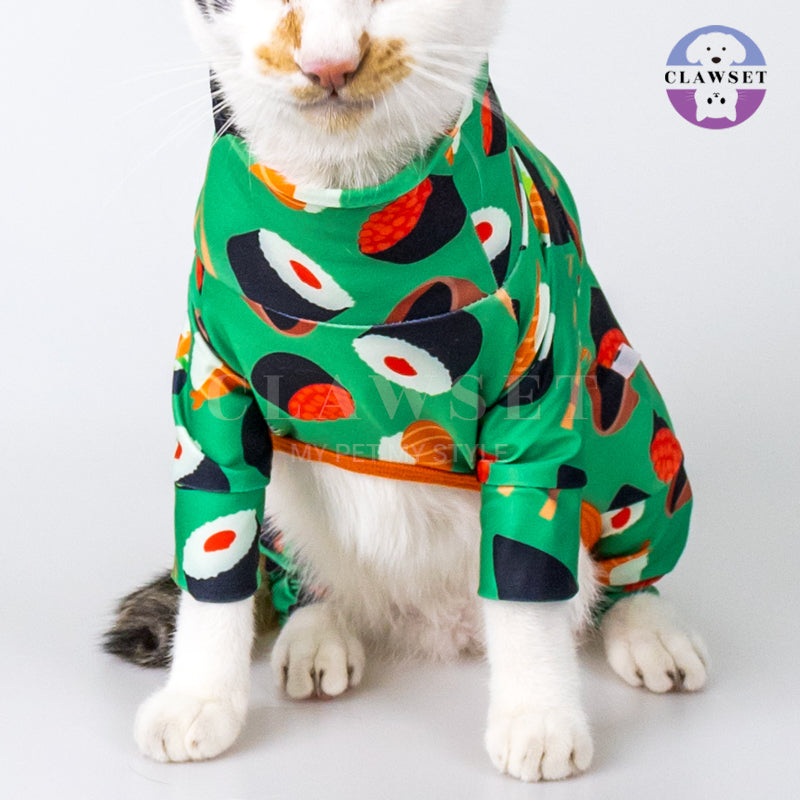 Clawset - Pet Fashion - Foodie Collection - Protection Suit - Sushi Green (Hijau)