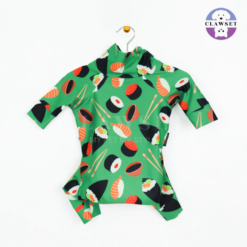 Clawset - Pet Fashion - Foodie Collection - Protection Suit - Sushi Green (Hijau)