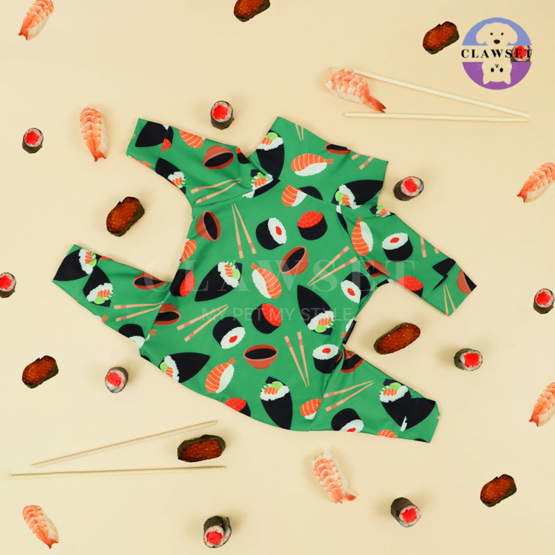 Clawset - Pet Fashion - Foodie Collection - Protection Suit - Sushi Green (Hijau)