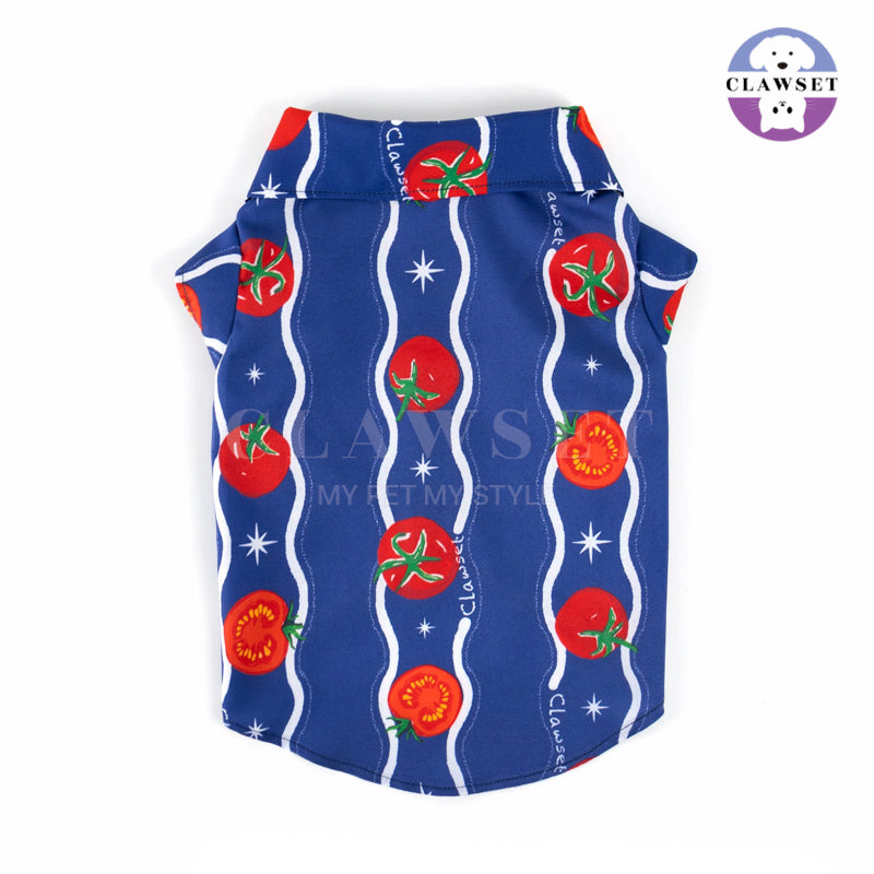 Clawset - Pet Shirt - Italian Summer - Tomato Navy