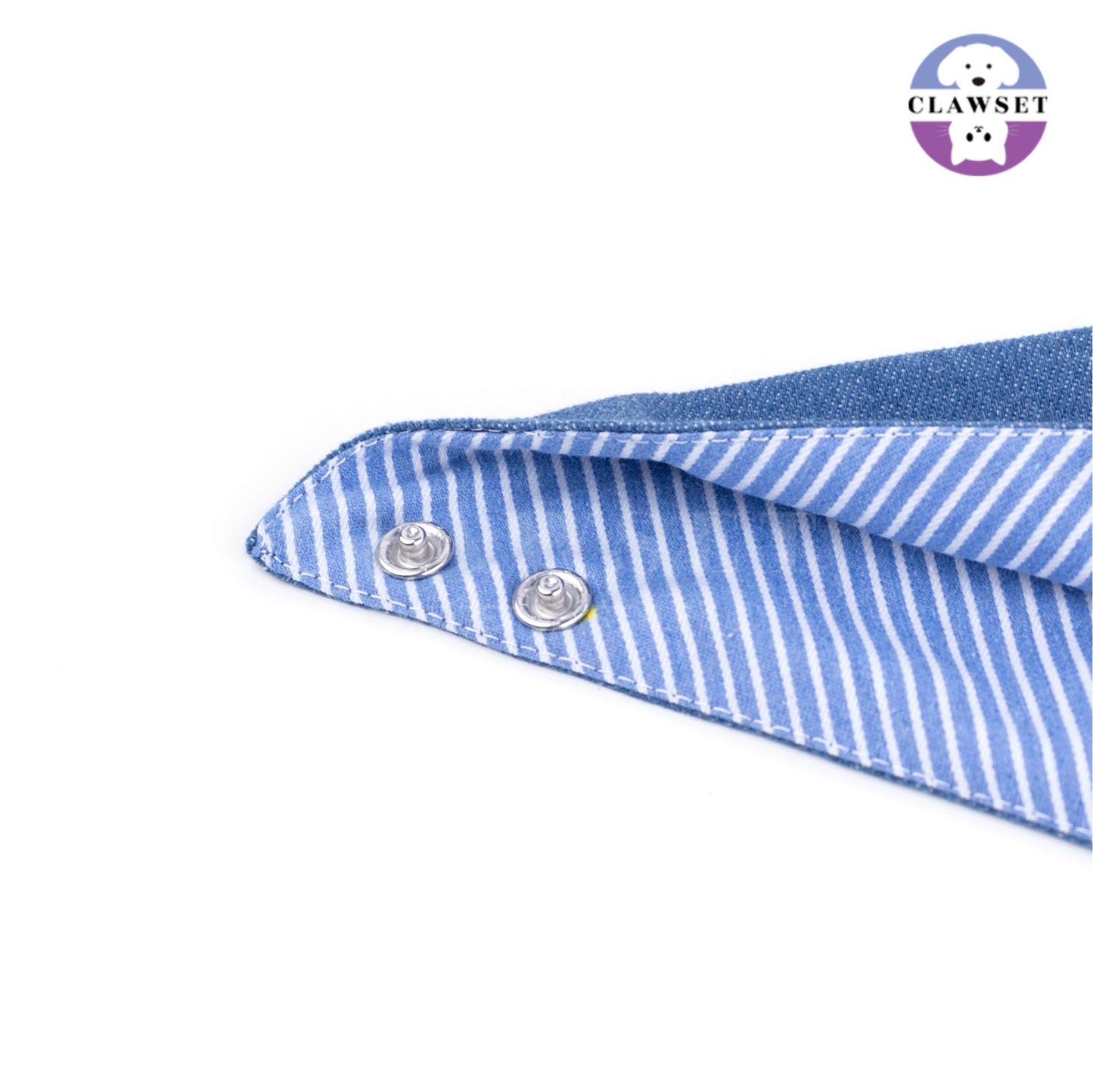 Clawset - Denim Collection - Pet Scarf - Stripe Blue