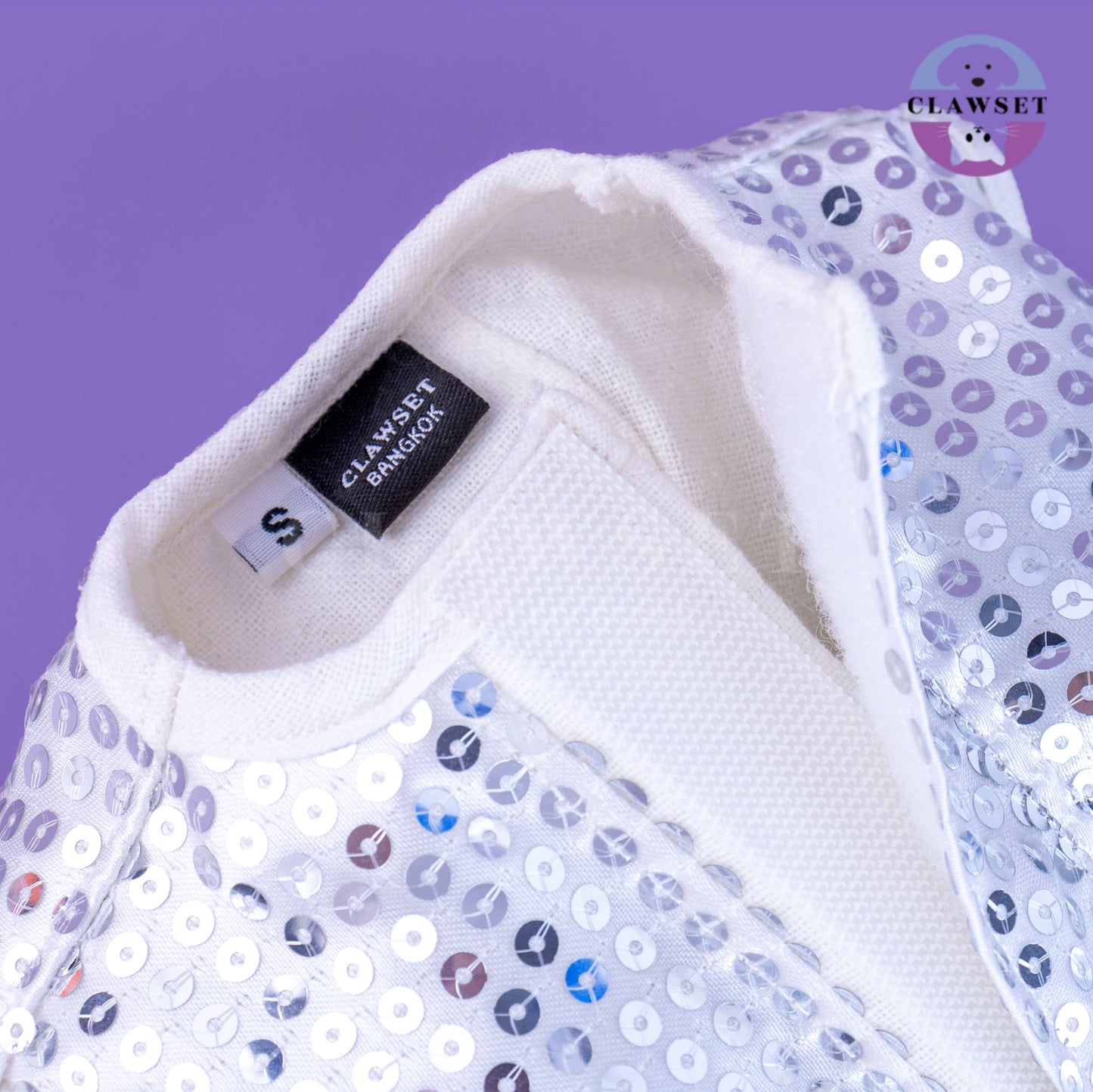 Clawset - Pet Costume - After Party - Disco Ball Silver