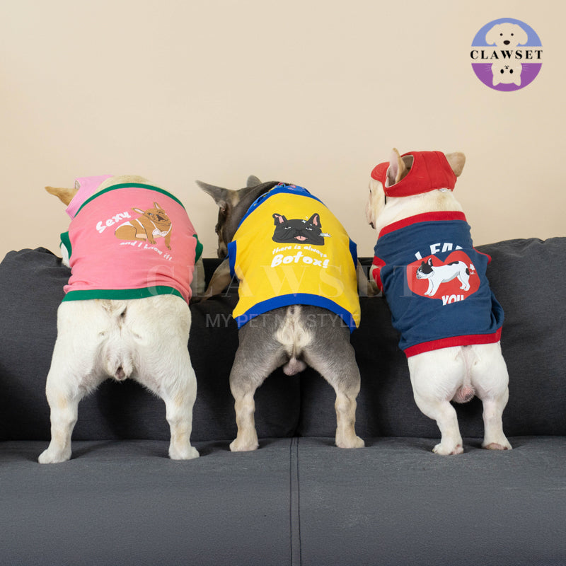 Clawset - Pet Fashion - Bulldog Tank-Top - Happy Wrinkles - Sexy and I know it! Pink