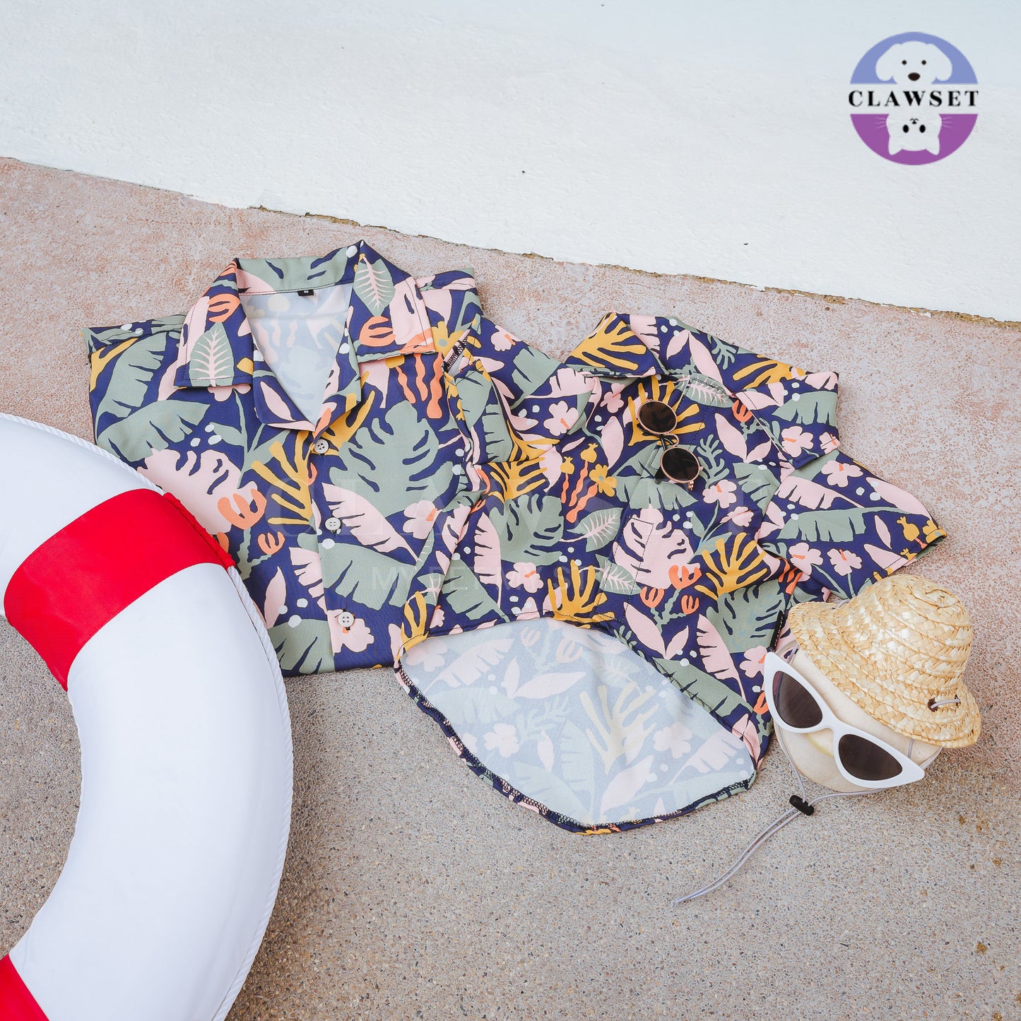 Clawset - Pet Fashion - Hawaii Happy Paradise - Navy Blue