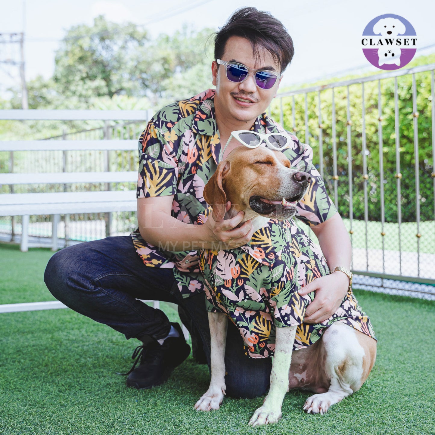 Clawset - Pet Fashion - Hawaii Happy Paradise - Navy Blue