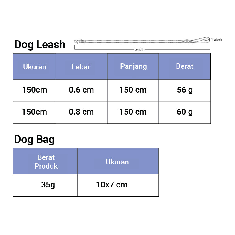 Clawset - Pet Accessories - Set 3 in 1 Collar, Leash, and Bag - Purple (Ungu)