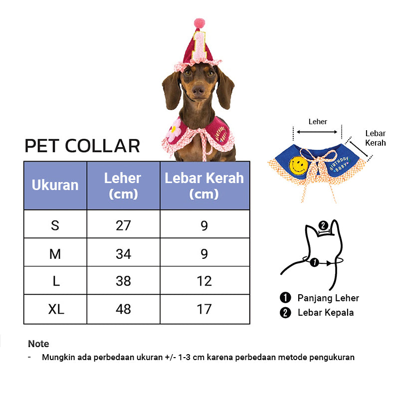 Clawset - Pet Accessories - Birthday Collar - Blue (Biru)