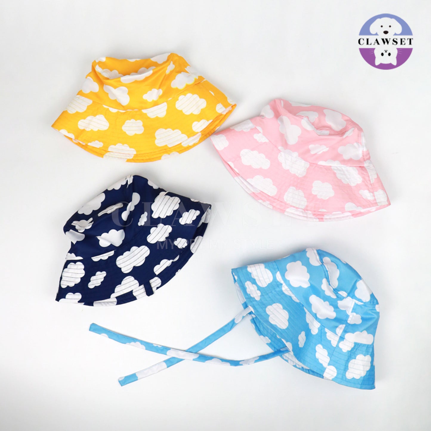 Clawset - Human Hat - Bucket Hat (Topi) Unisex Sky & Cloud - Blue (Biru)