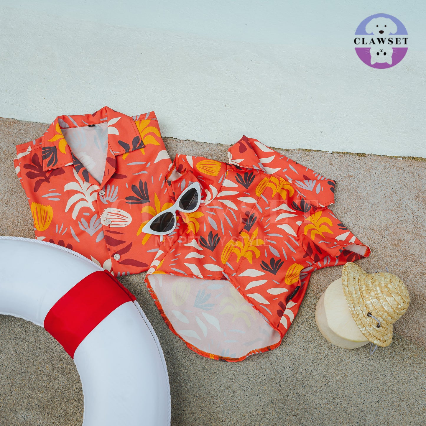Clawset - Pet Fashion - Hawaii Happy Paradise - Orange