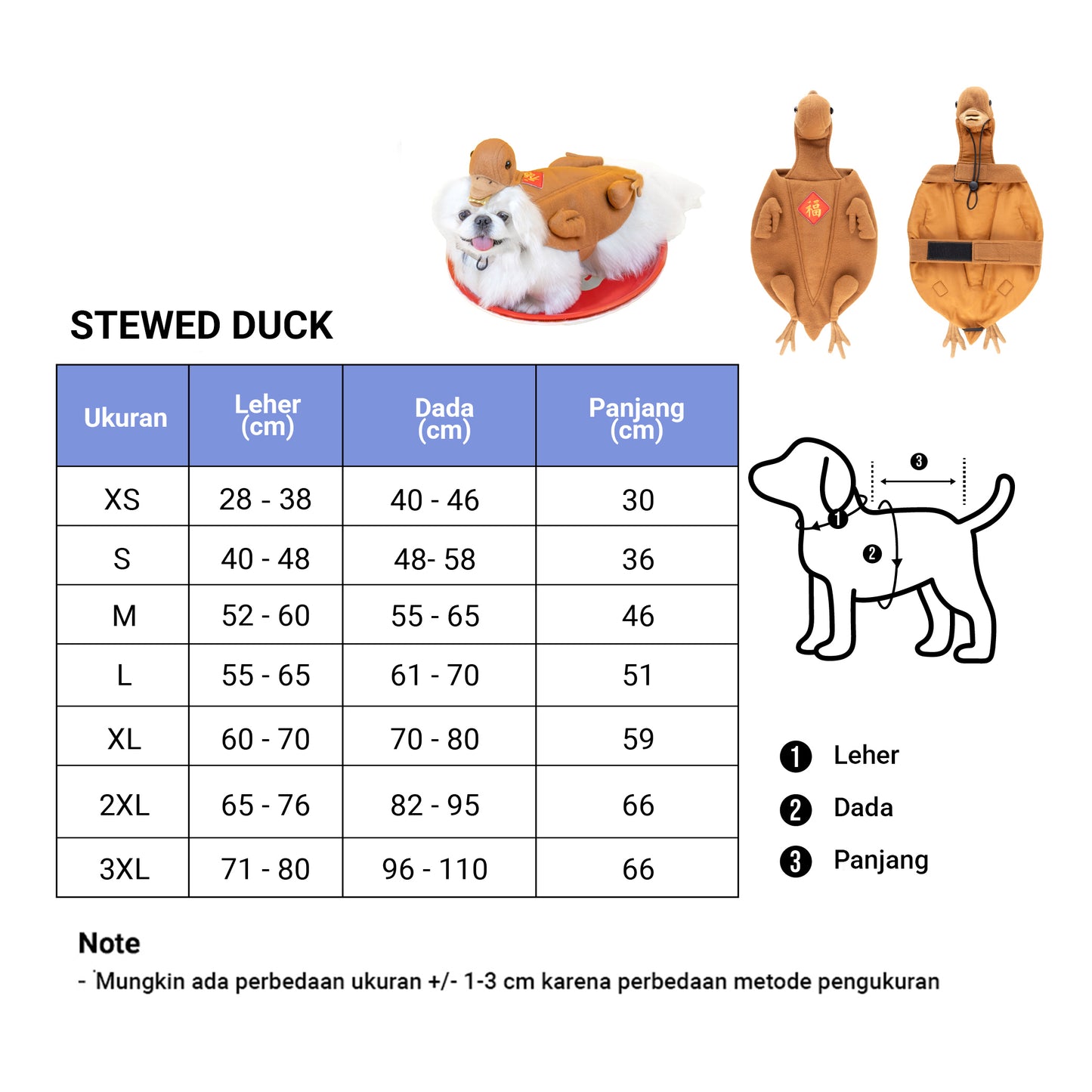 Clawset - Pet Costume - Duck Costume (Kostum Bebek Panggang untuk Anjing & Kucing)