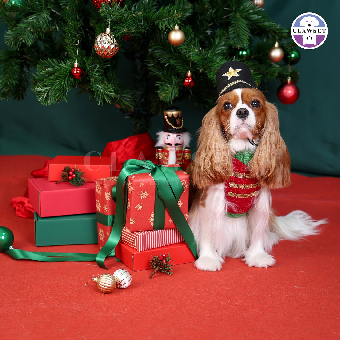 Clawset - Nutcracker Harness with leash set - Green & Red