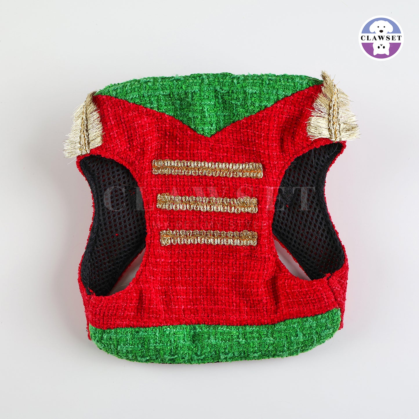 Clawset - Nutcracker Harness with leash set - Green & Red