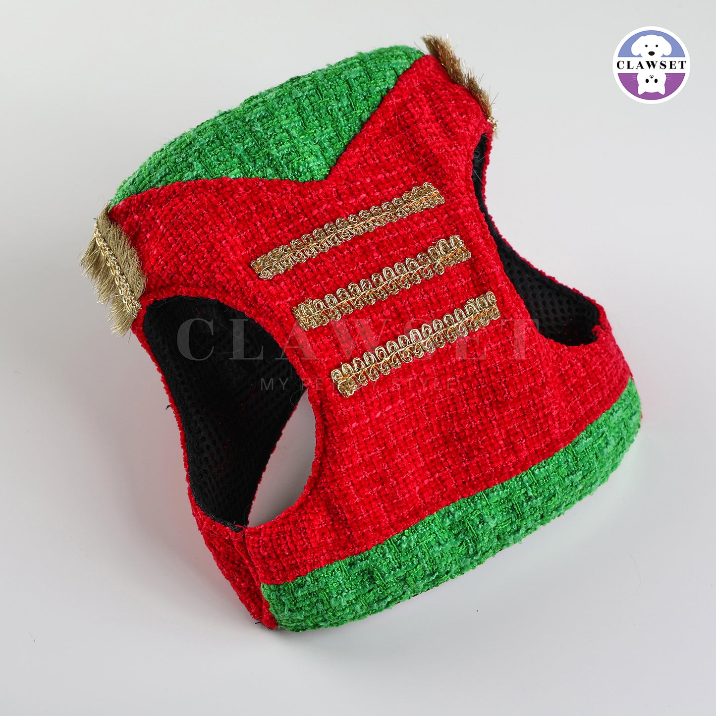 Clawset - Nutcracker Harness with leash set - Green & Red