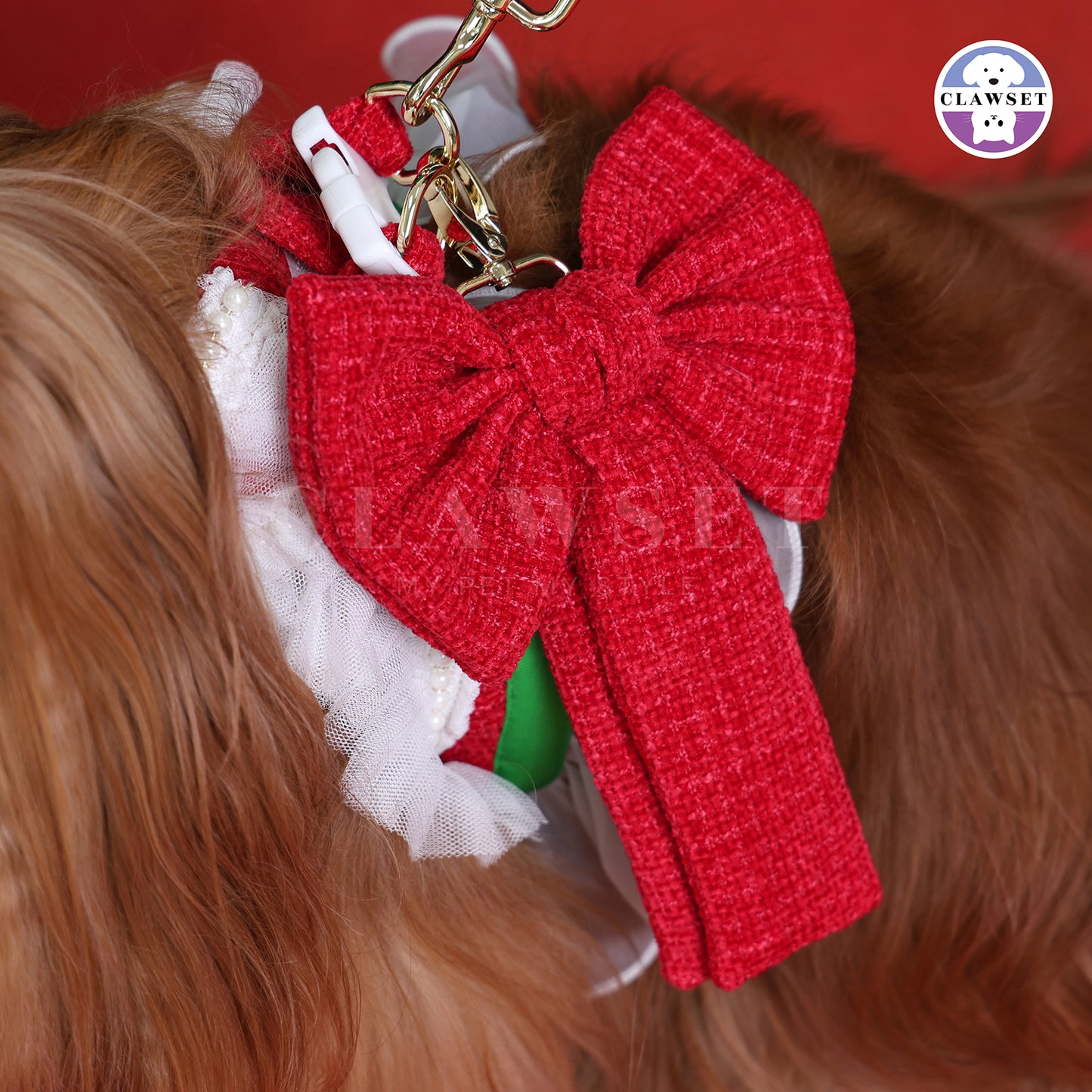 Clawset - Clara Harness with Leash Set  - Red