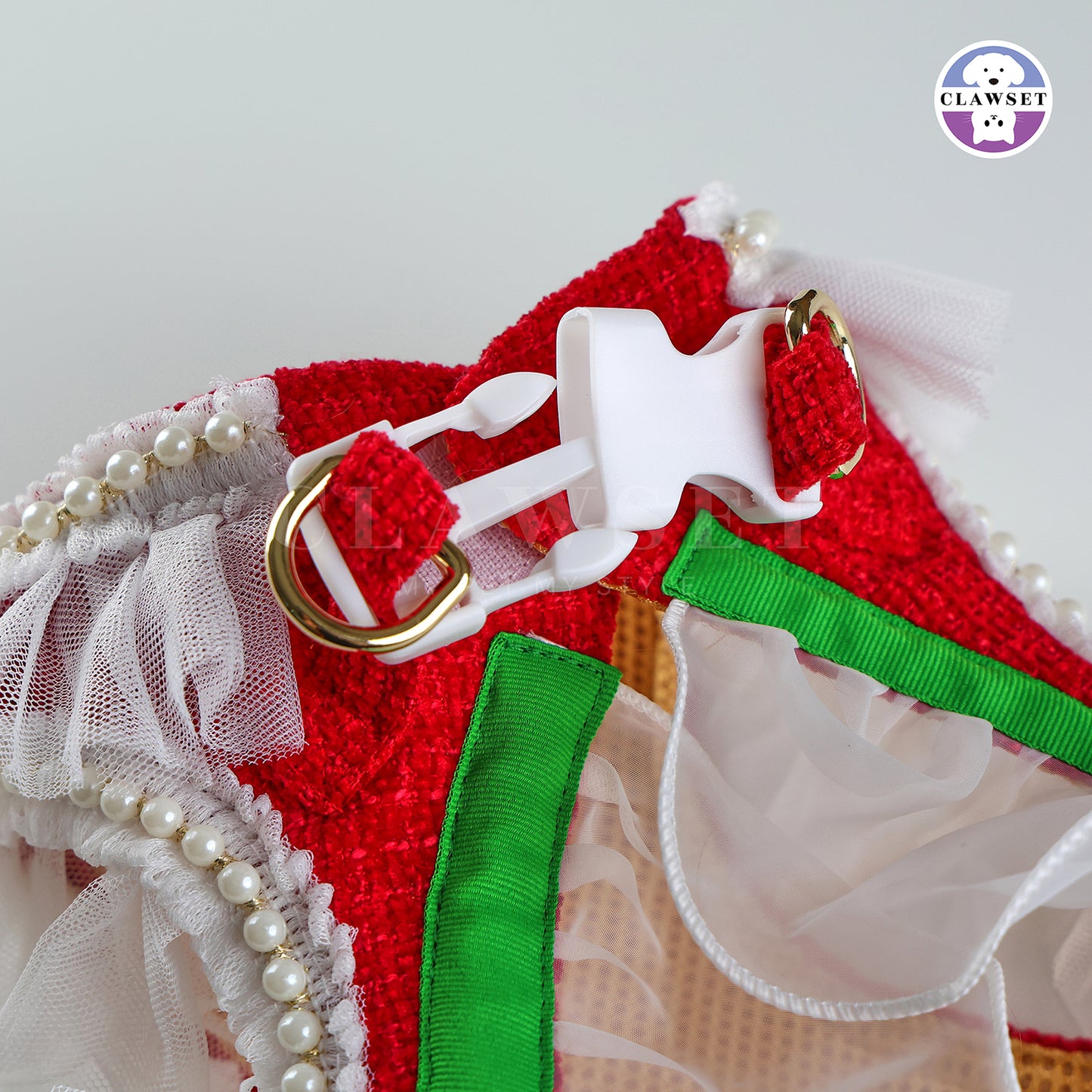 Clawset - Clara Harness with Leash Set  - Red