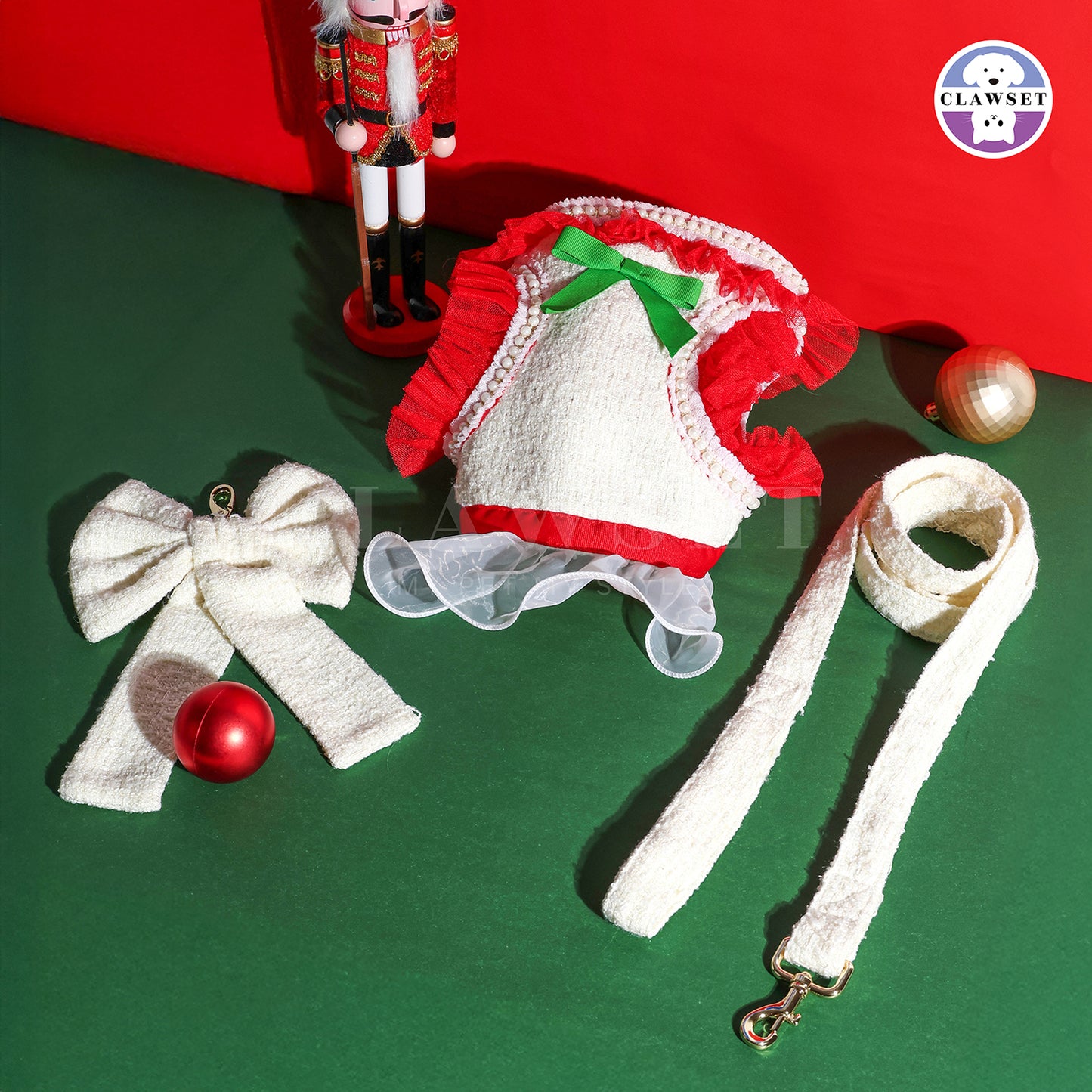 Clawset - Clara Harness with leash set  - White