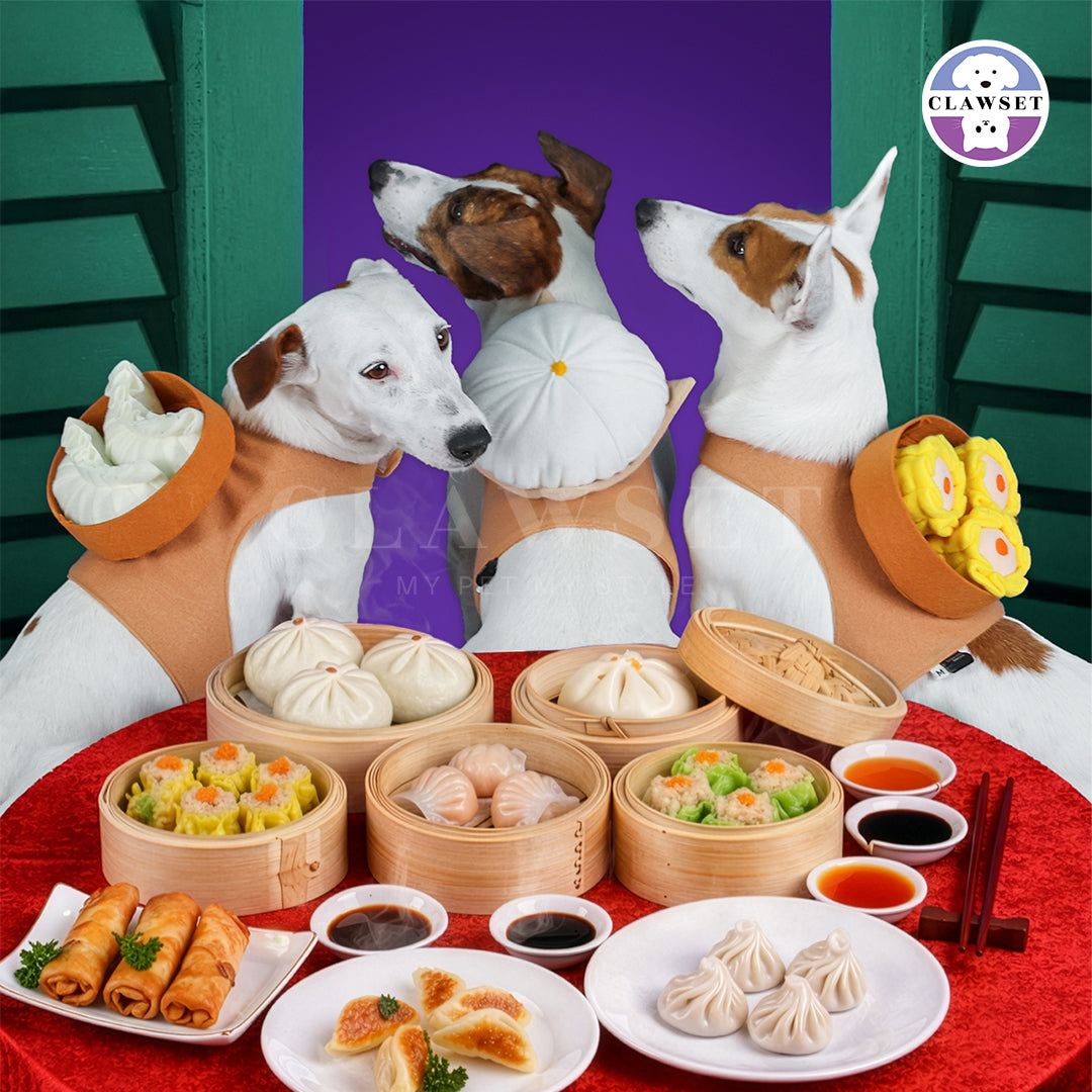Clawset - Pet Costume - Chinese New Year - Gyoza/ Siomay/ Bakpao Set