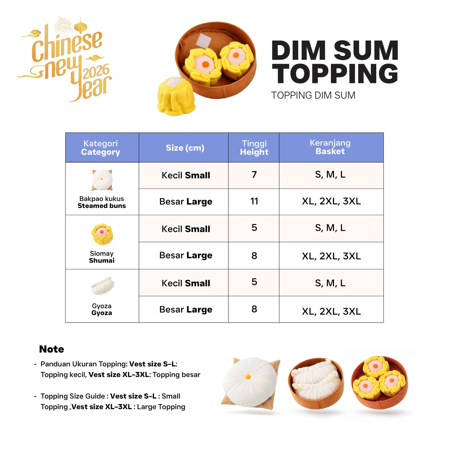 Clawset - Patch & Toys - Chinese New Year - Gyoza/ Siomay/ Bakpao Set