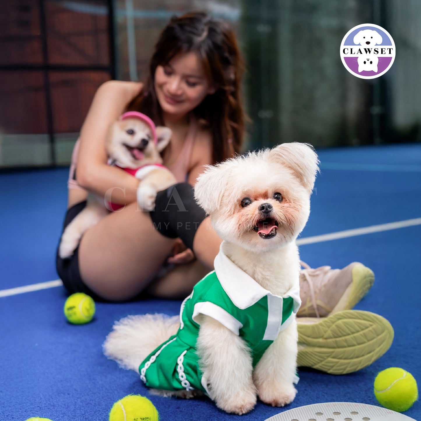 Clawset - Padel Tennis Collection - Pet Sport Dress - Green