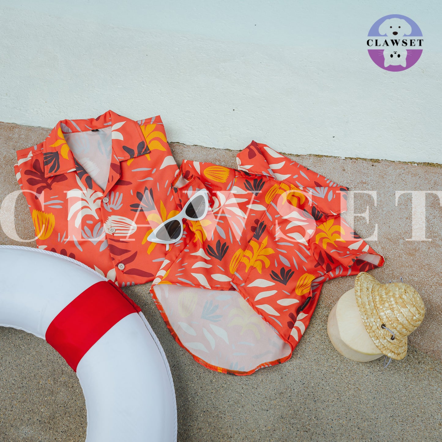 Clawset - Pet Fashion - Hawaii Happy Paradise - Orange