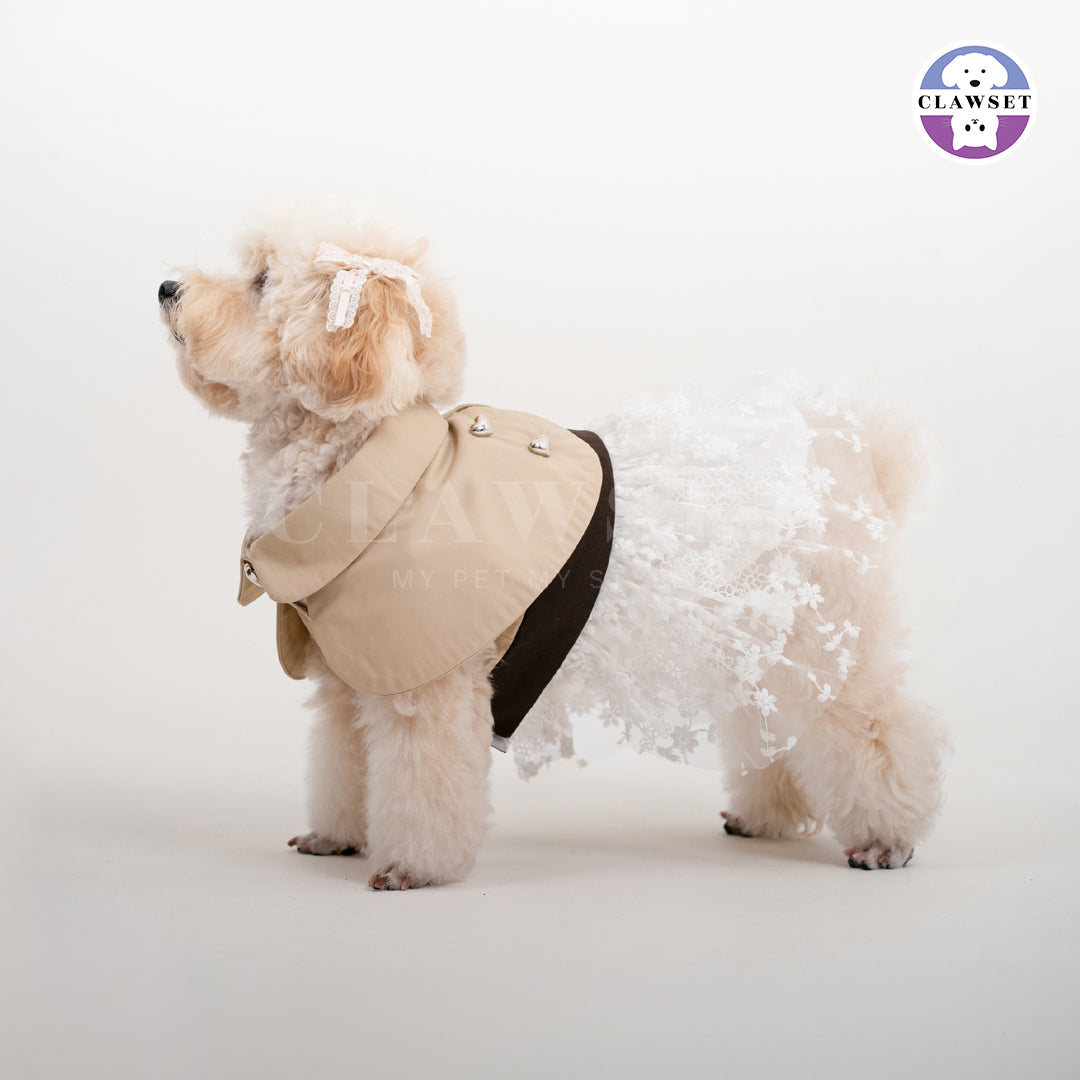Clawset - European Pet Cape Dress - Brown