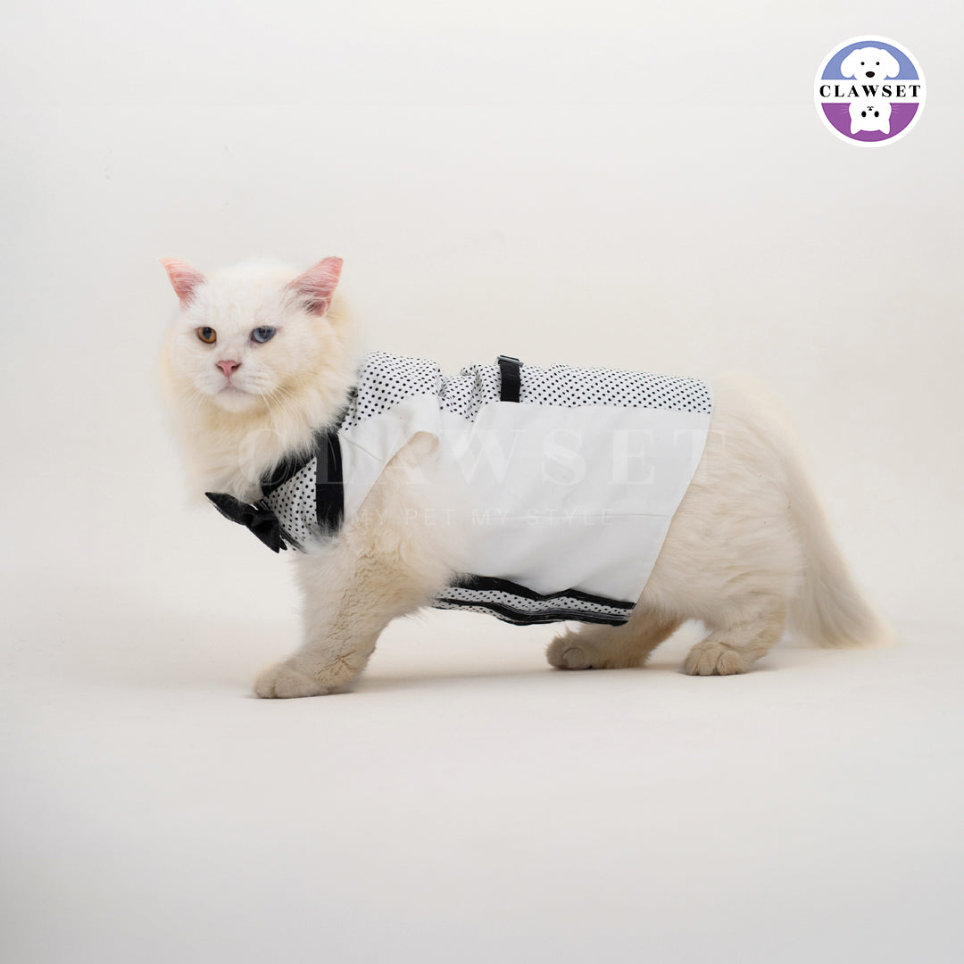 Clawset - Polkadot Pet Tuxedo - White